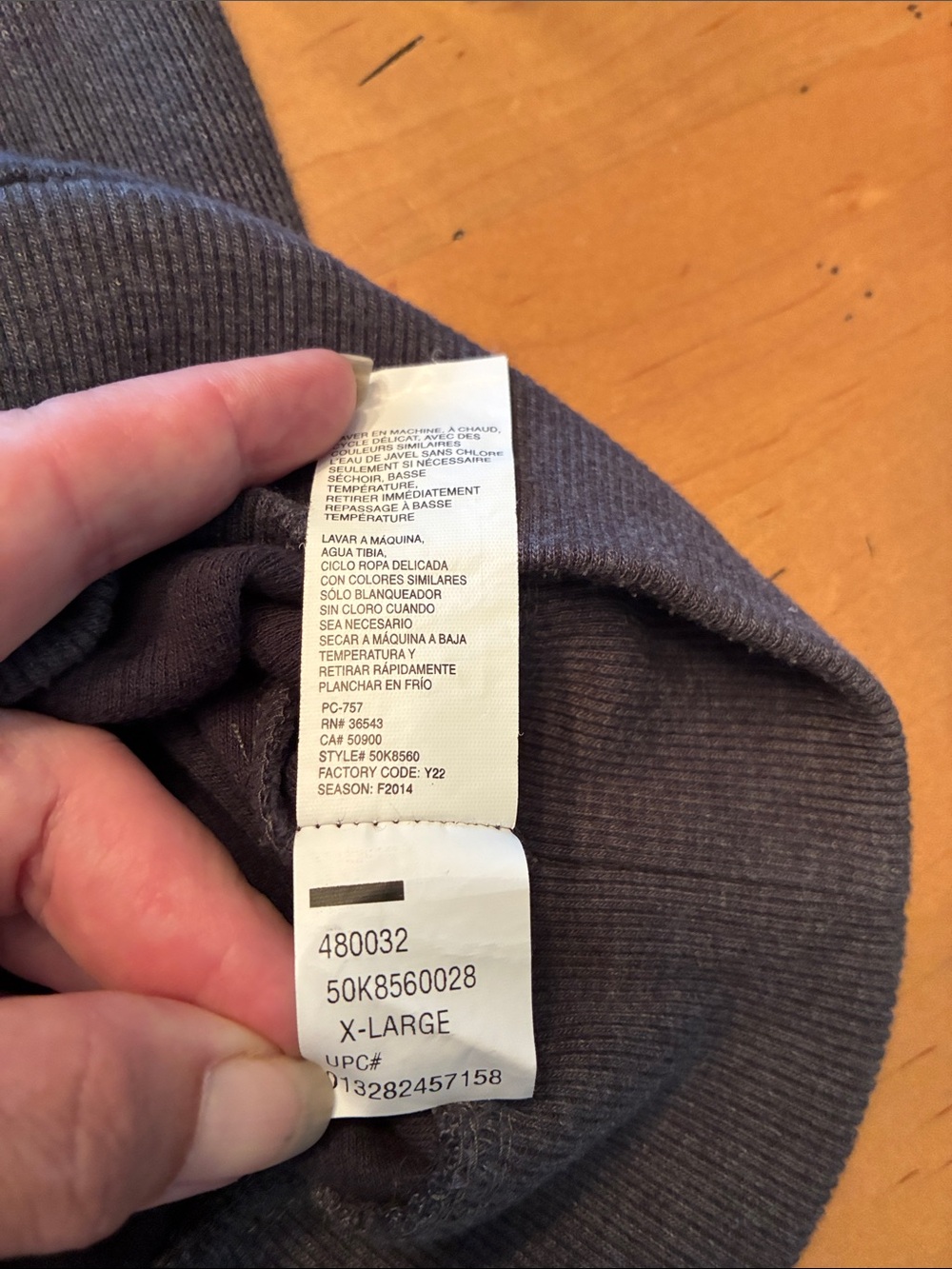 VAN HEUSEN EUC Men's Quarter-Zip Pullover Long-Sleeve Sweater, Charcoal Size XL. - Picture 5 of 9